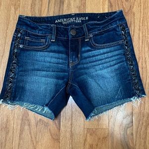 American Eagle Outfitters Women’s Size 4 Jeans Shorts with Black Braided Trim